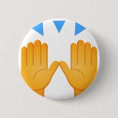Hands Raised Emoji Ronde Button 5,7 Cm (Voorkant)