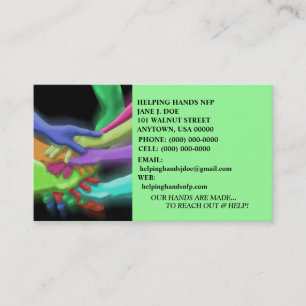 HANDS TEAM CHARITY NFP RETRO NEON VISITEKAARTJES