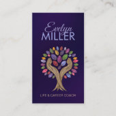 Hands Tree - waterverf bladeren Visitekaartje (Voorkant)