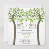 Hands Trees Love Rustic Eco Wedding Kaart (Voorkant)