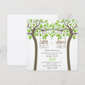 Hands Trees Love Rustic Eco Wedding Kaart (Voorkant / Achterkant)