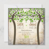 Hands Trees Love Rustic Eco Wedding Kaart (Voorkant)