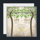 Hands Trees Love Rustic Eco Wedding Kaart<br><div class="desc">Twee bomen, die groeien om naar elkaar te reiken... En een liefde die eeuwig jong is. Deze uitnodigingen zijn gemaakt voor een lenteverbruiloft, een milieuvriendelijke bruiloft, een tuinbruiloft, een trouwerij in een land, een groene bruiloft, een bruiloft van een boomliefhebber... Ze zijn gedrukt op kwaliteitspapieren met levendige inkt. Gelieve te...</div>