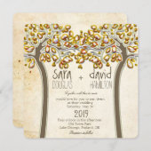 Hands Trees Love Rustic Fall Wedding Kaart (Voorkant / Achterkant)