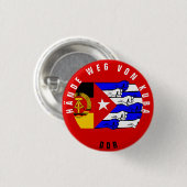 HANDS UIT CUBA! RONDE BUTTON 3,2 CM (Voorkant /achterkant)