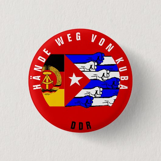 HANDS UIT CUBA! RONDE BUTTON 3,2 CM (Voorkant)
