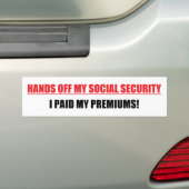 HANDS UIT MIJN SOCIALE ZEKERHEID (IK BETAALDE MIJN BUMPERSTICKER (Op auto)