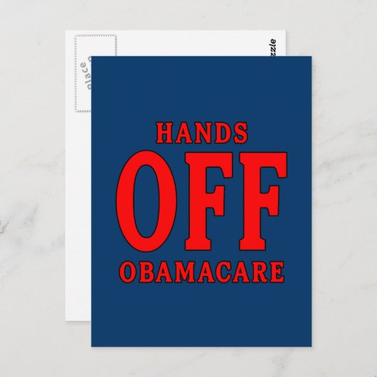 HANDS UIT OBAMACARE BRIEFKAART (Voorkant / Achterkant)