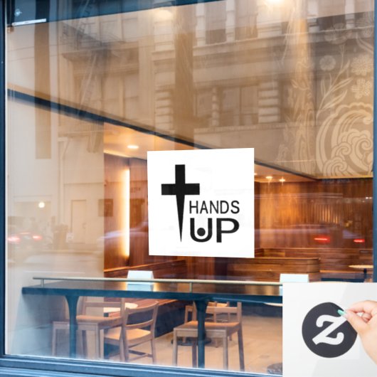 Hands Up Raamsticker (Cafe Raam)