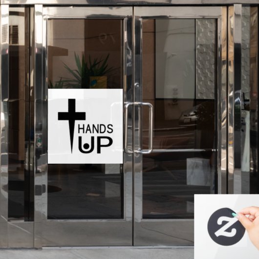 Hands Up Raamsticker (Kantoordeur)