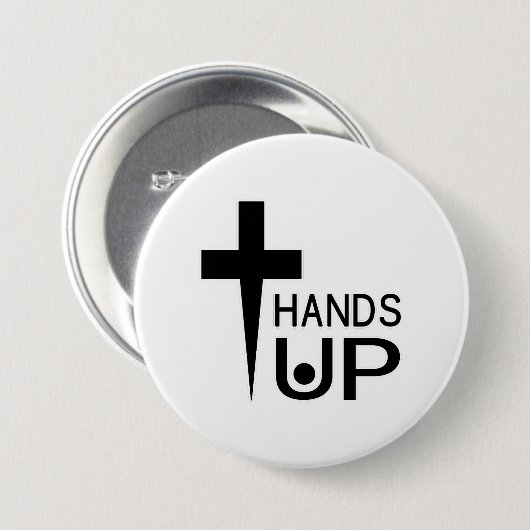 Hands Up Ronde Button 7,6 Cm (Voorkant /achterkant)