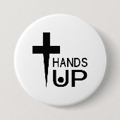 Hands Up Ronde Button 7,6 Cm (Voorkant)