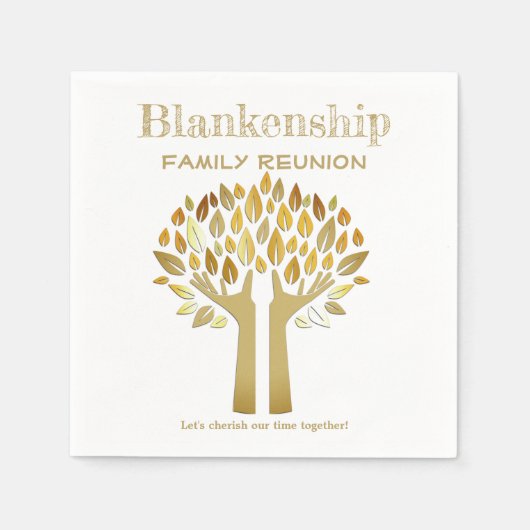 Hands Up Tree Leaves Family Reunion Essentials Servet (Voorkant)