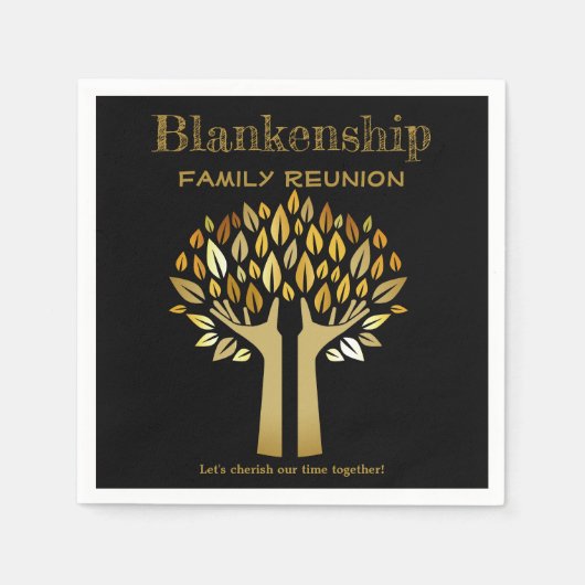 Hands Up Tree Leaves Family Reunion Essentials Servet (Voorkant)