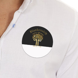 Hands Up Tree Leaves Family Reunion Label Name Tag