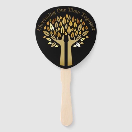 Hands Up Tree Leaves Family Reunion Party Handwaaier (Achterkant)