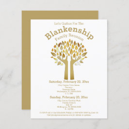 Hands Up Tree Leaves Family Reunion Sjabloon Kaart