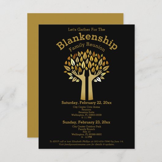 Hands Up Tree Leaves Family Reunion Sjabloon Kaart (Voorkant / Achterkant)