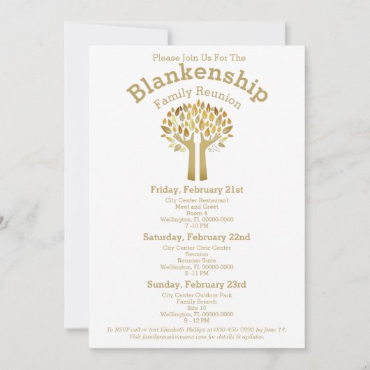 Hands Up Tree Leaves Family Reunion Sjabloon Kaart (Voorkant)