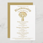 Hands Up Tree Leaves Family Reunion Sjabloon Kaart (Voorkant / Achterkant)