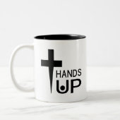 Hands Up Tweekleurige Koffiemok (Links)