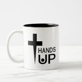 Hands Up Tweekleurige Koffiemok