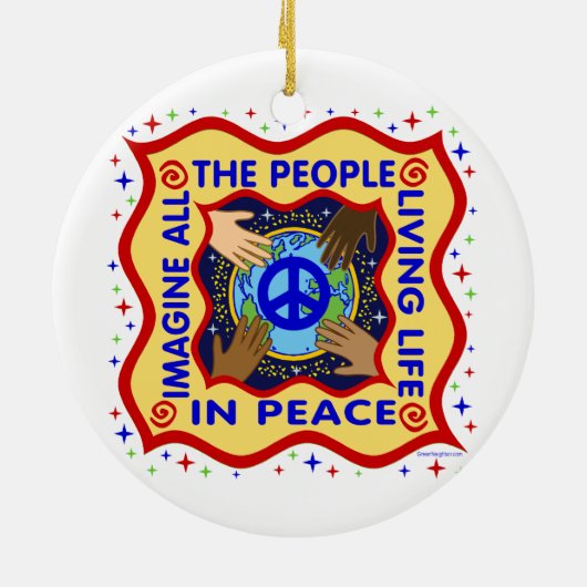 Hands van de vrede keramisch ornament (Achterkant)