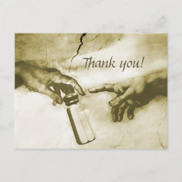 Hands van God en Adam Fine Art Parody Dank je Briefkaart