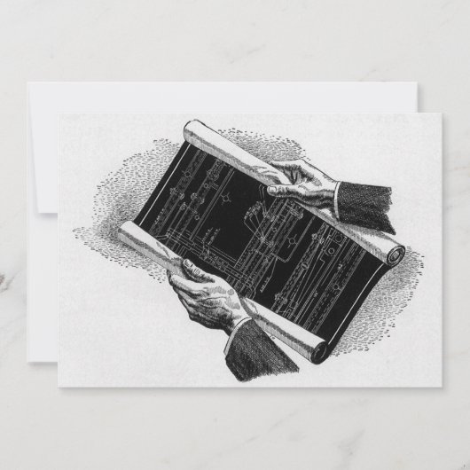 Hands w architecturale blauwdrukken, Business (Voorkant)