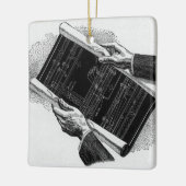 Hands w architecturale blauwdrukken, Business Keramisch Ornament (Links)