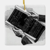 Hands w architecturale blauwdrukken, Business Keramisch Ornament (Voorkant)