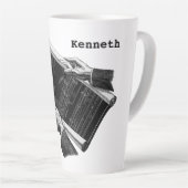 Hands w architecturale blauwdrukken,  Business Latte Mok (Rechterhoek)