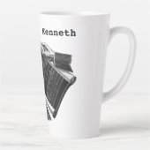 Hands w architecturale blauwdrukken,  Business Latte Mok (Rechts)