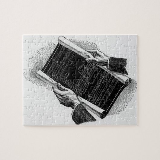 Hands w architecturale blauwdrukken,  Business Legpuzzel (Horizontaal)