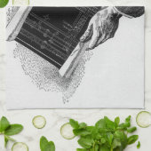 Hands w architecturale blauwdrukken,  Business Theedoek (Gevouwen)