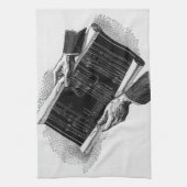 Hands w architecturale blauwdrukken,  Business Theedoek (Verticaal)