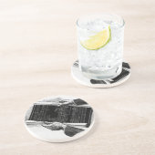 Hands w architecturale blauwdrukken,  Business Zandsteen Onderzetter (Zijkant)