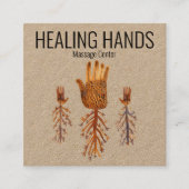 Hands Waterverf Boho Social Media Icons Vierkante Visitekaartje (Voorkant)