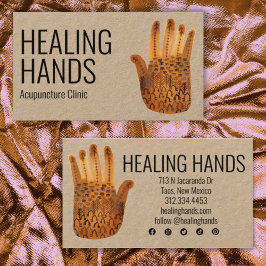 Hands Waterverf Boho Social Media Icons Visitekaartje