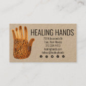 Hands Waterverf Boho Social Media Icons Visitekaartje (Achterkant)