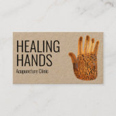 Hands Waterverf Boho Social Media Icons Visitekaartje (Voorkant)