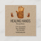 Hands Waterverf Boho Vierkante Visitekaartje (Achterkant)
