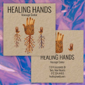 Hands Waterverf Boho Vierkante Visitekaartje