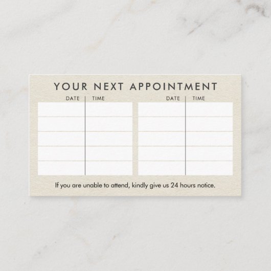 Hands Yin Yang Shiatsu Appointment Visitekaartje (Achterkant)