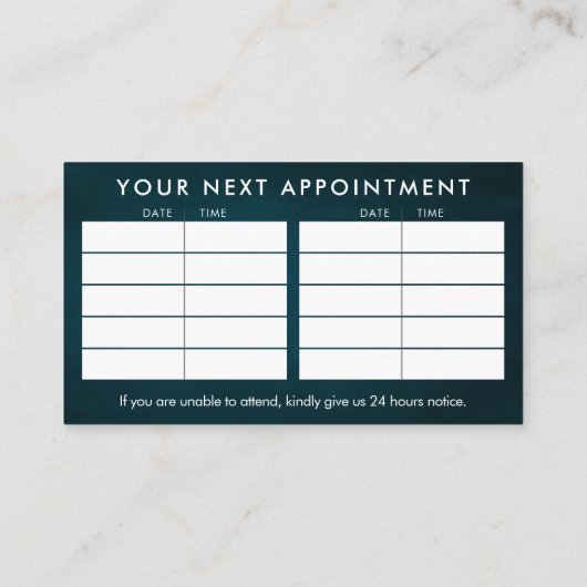 Hands Yin Yang Shiatsu Appointment Visitekaartje (Achterkant)