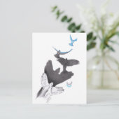 Handschaduw Vliegende vogels Verlichtingskunst Sur Briefkaart (Staand voorkant)