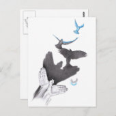 Handschaduw Vliegende vogels Verlichtingskunst Sur Briefkaart (Voorkant / Achterkant)