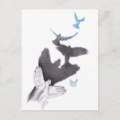 Handschaduw Vliegende vogels Verlichtingskunst Sur Briefkaart (Voorkant)