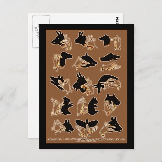 Handschaduwen in de zand briefkaart (Voorkant / Achterkant)