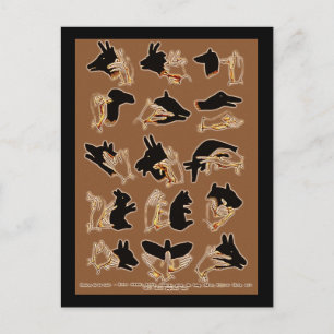 Handschaduwen in de zand briefkaart